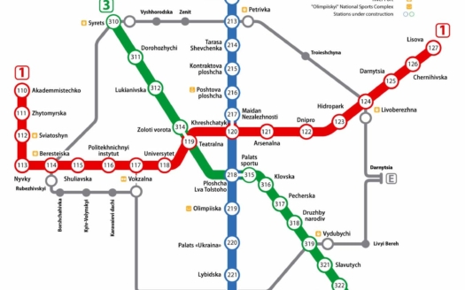 схема метро киев на английском
